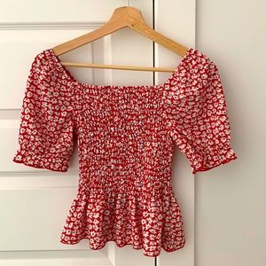 Dressy flower blouse, perfect for a casual day outing or even for the office!